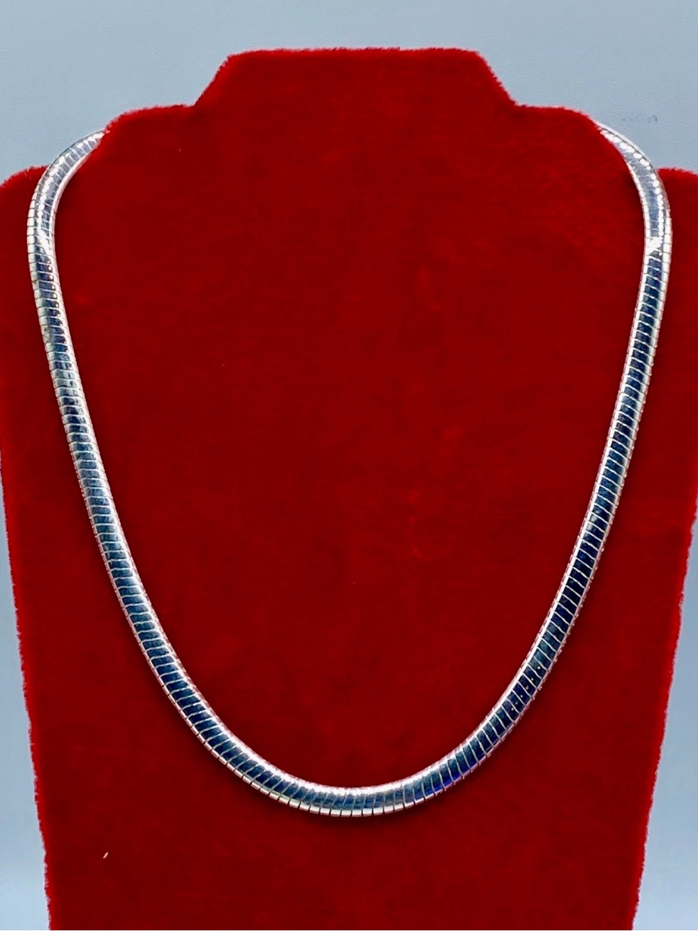 Sterling Silver Milor Italy Omega Snake Chain Necklace